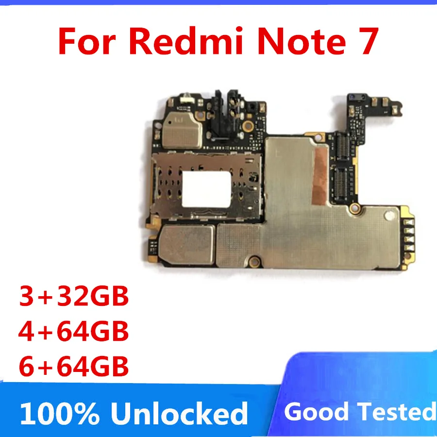 Разблокированная материнская плата для Xiaomi Redmi Note 7 / NOTE PRO 32 гб 64 128 оригинальная