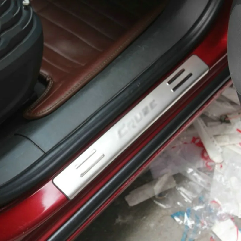 4 шт. автомобильный Стайлинг Нержавеющая Накладка на порог протектор для Chevrolet Cruze