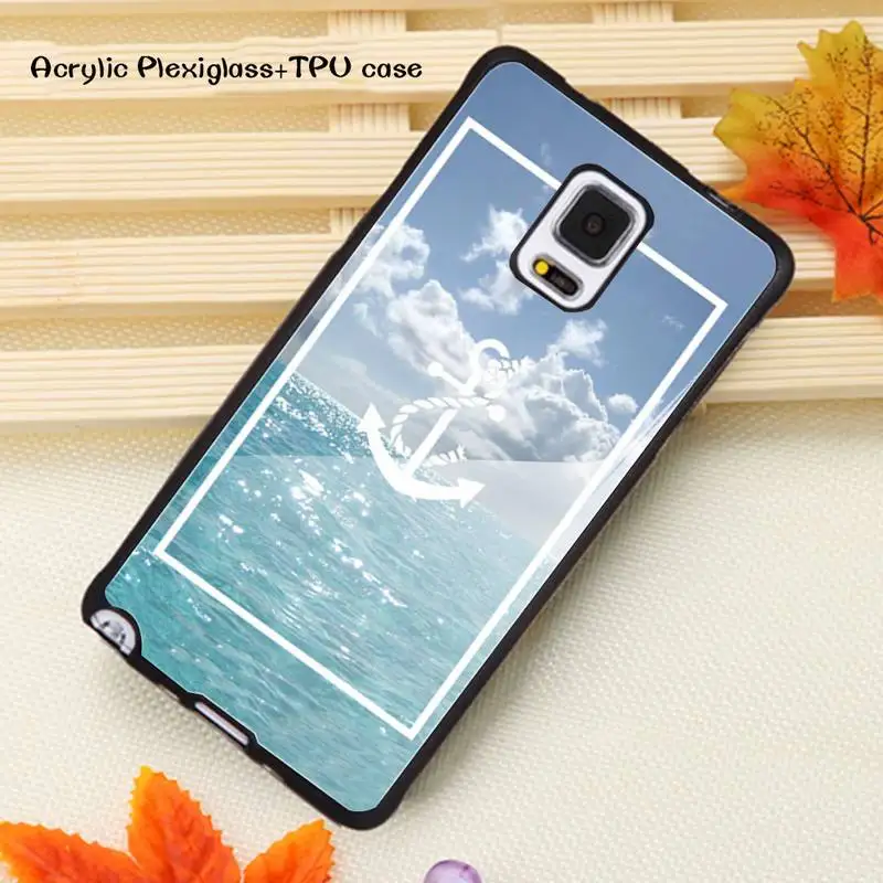 

Classical Small Anchors Phone Case Acrylic Plexiglass TPU phone case For Samsung Note20 10 9 8 7 5 Pro ULTRA