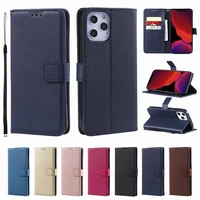 leather flip phone wallet for case redmi note 10 10s 9 pro max 9s 9t 8t 7s 7 6 5 pro 4 4x mi poco m3 solid color book cover d21e