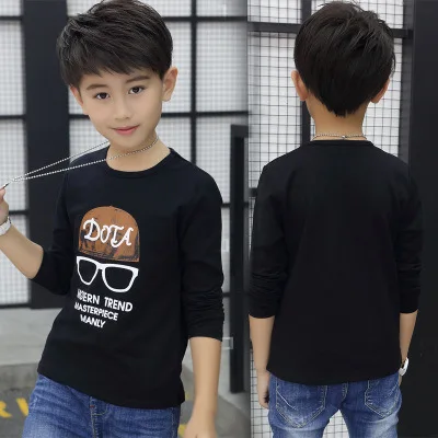 Новинка весна-осень 2019 Детские хлопковые футболки с длинными рукавами для