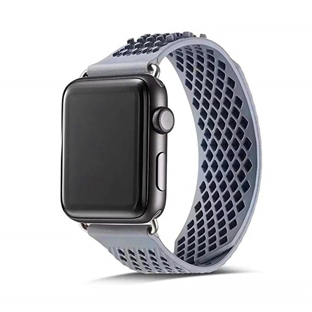 С застежкой и пряжкой петля ремешок для наручных часов Apple Watch 38/42 мм Спорт на открытом воздухе силиконовый для наручных часов iWatch, 5 4 44/40 мм браслет ремешок для наручных часов Apple Watch, версия 1, 2, 3, ремешок