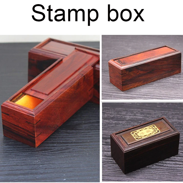 Small size,Chinese Stamp Wood Box Seal Storage Wooden Box Rectangle Stationery Supplies