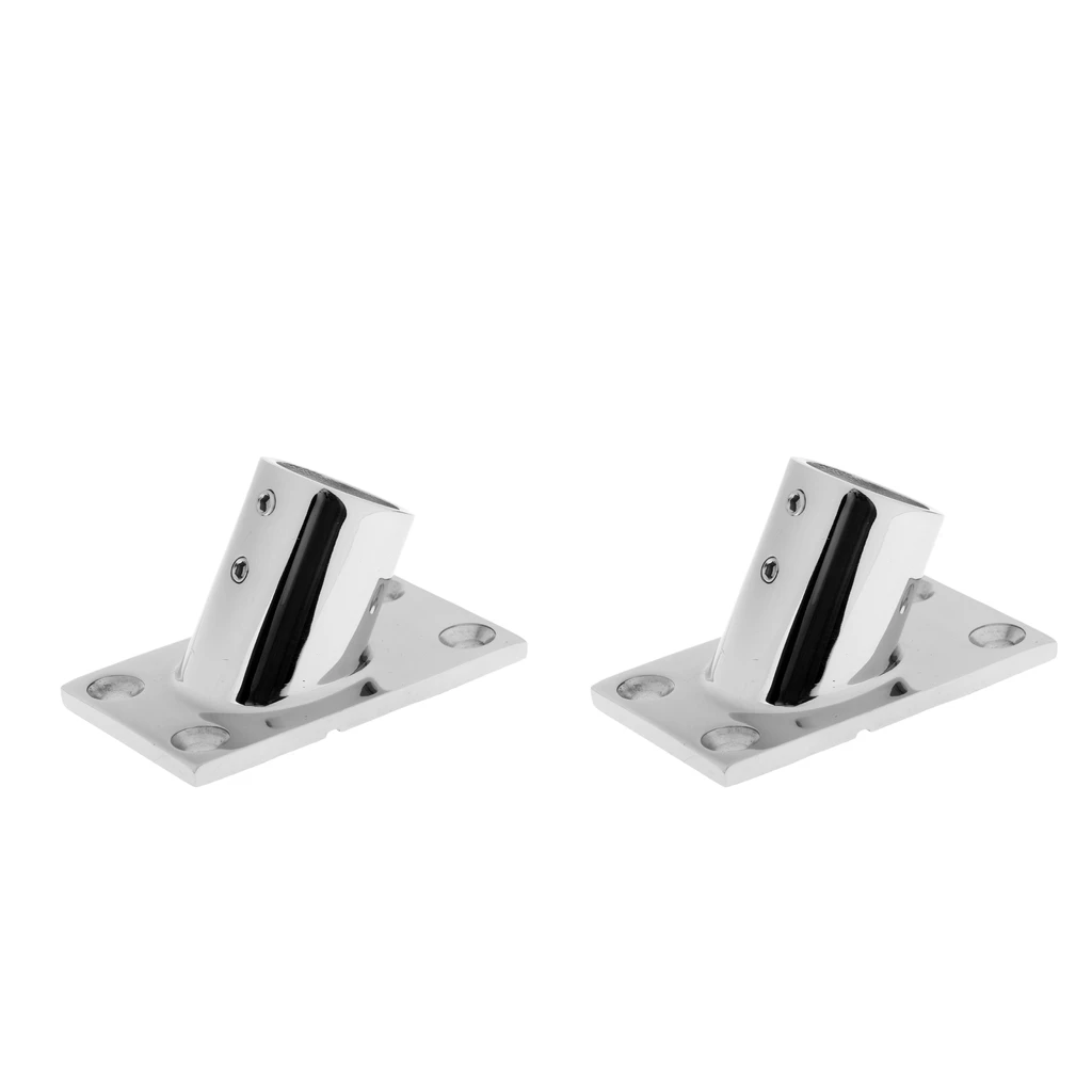 

2-Pack Stainless Steel Boat Deck Handrail Pulpit Base 60 Degree 25mm+22mm