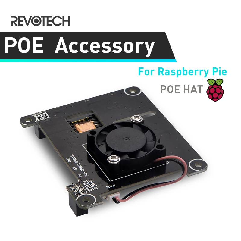 Фото POE HAT для Raspberry Pi соответствует стандарту IEEE802.3af выход 5 В 2 4 А и вентилятор