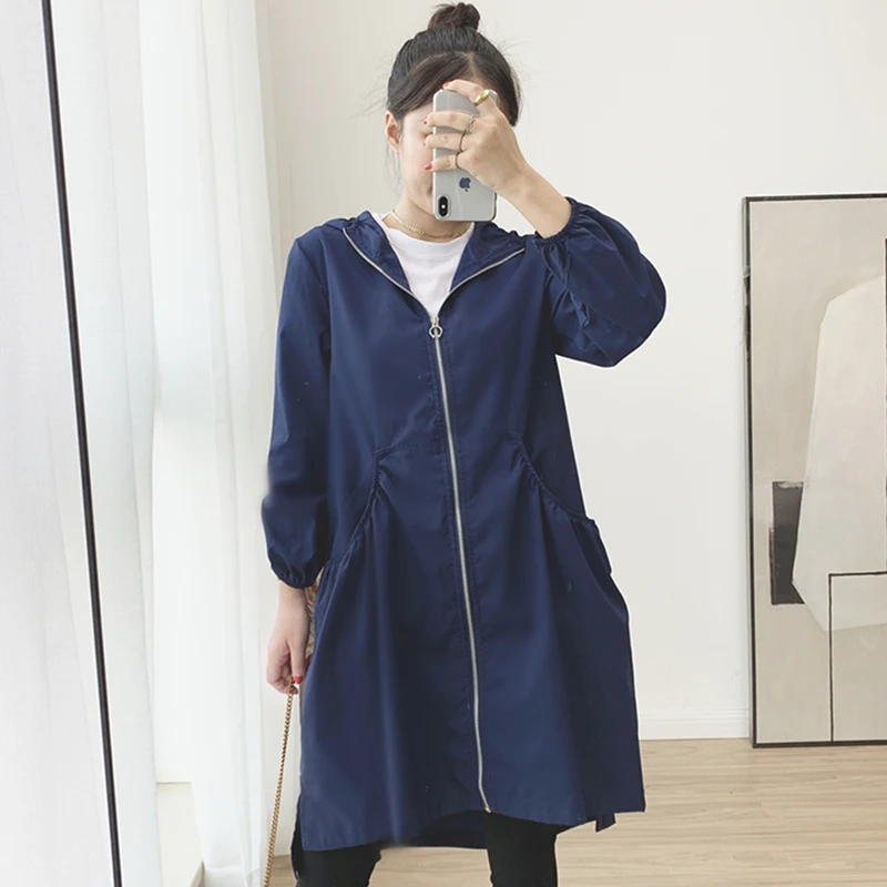 Женский Повседневный Тренч средней длины новая весенняя ветровка большого