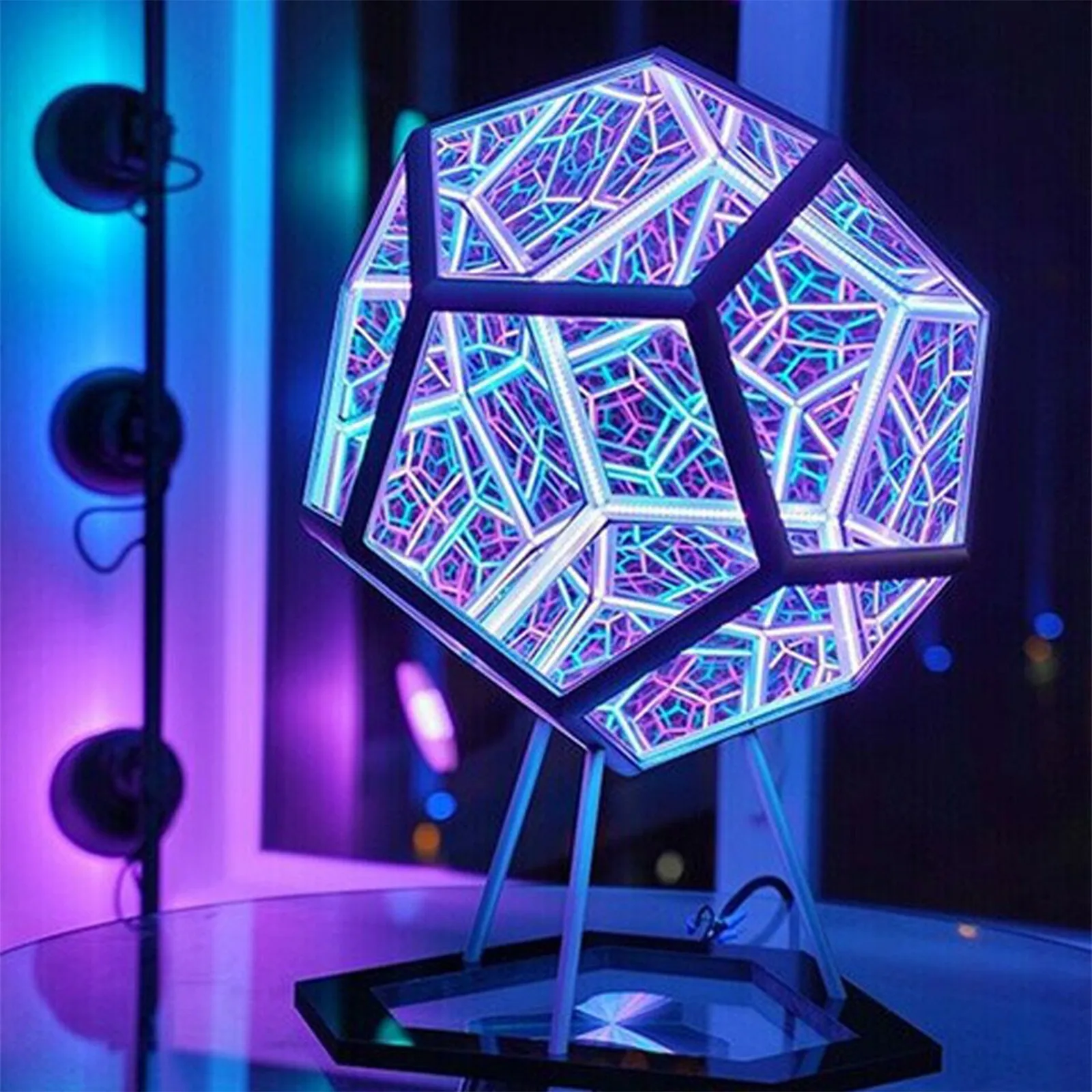 Бесконечный цветовой светильник Dodecahedron светодиодный ночной Светильник USB Декор