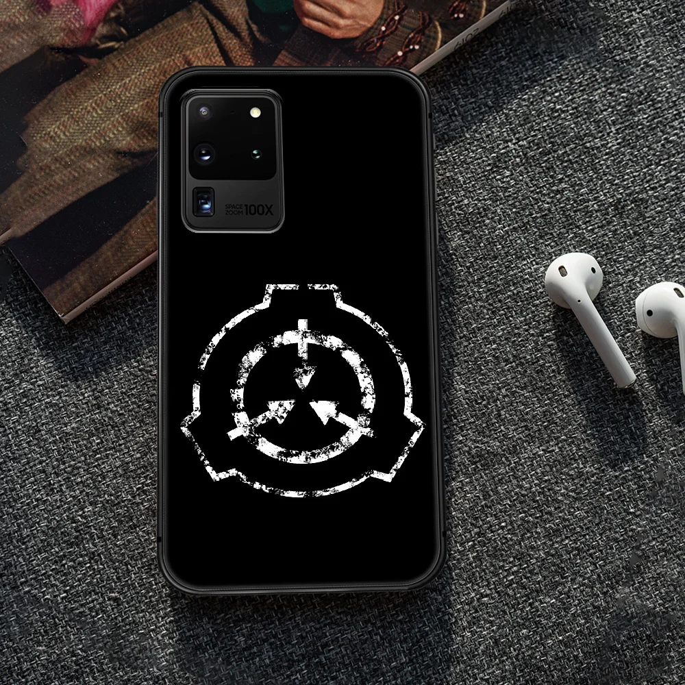 

scp Special Containment Phone Case Cover Hull For Samsung Galaxy S 7 8 9 10 e 20 FE edge uitra plus Note 9 10 20 black Hoesjes