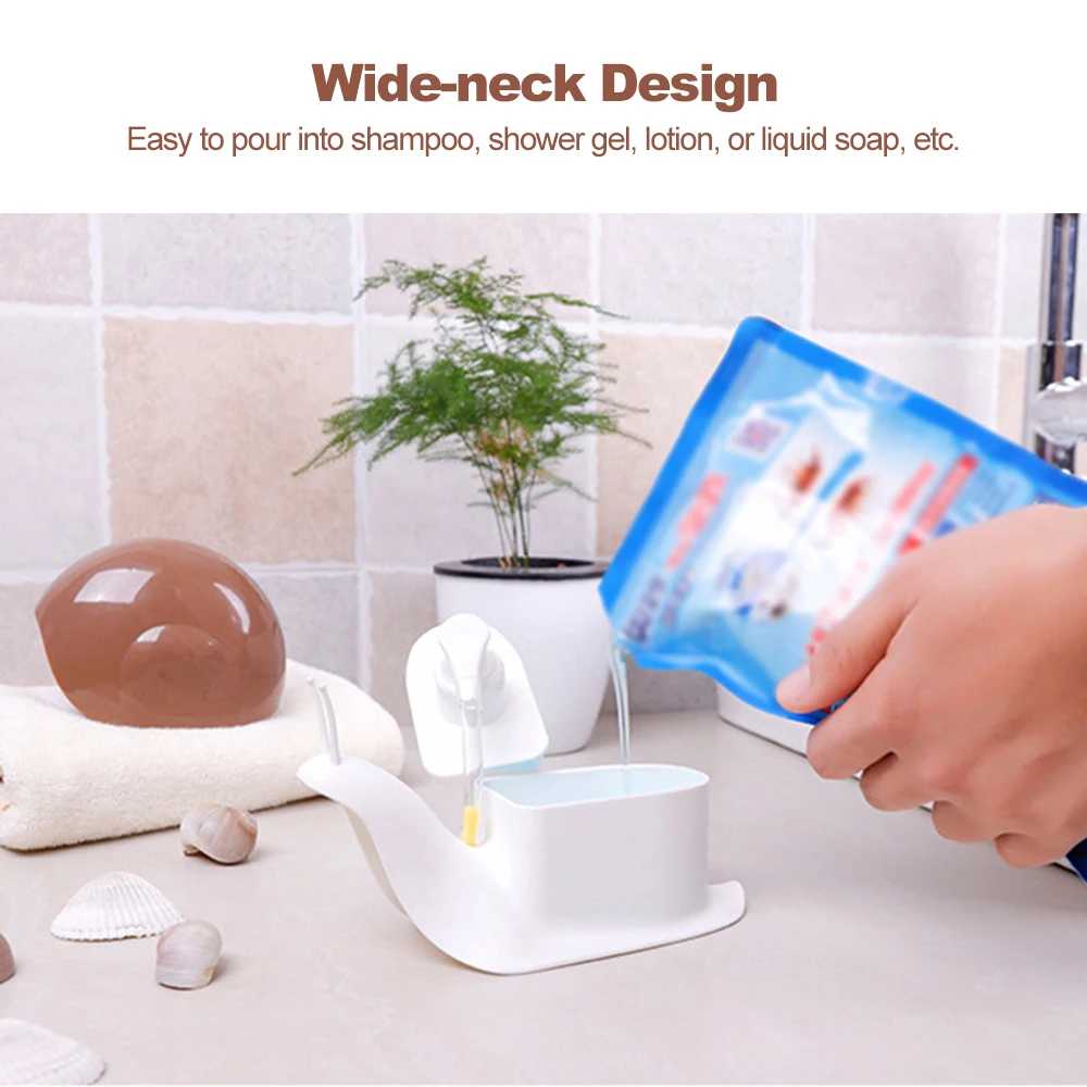 Портативный дозаторы мыла пресс насос бутылки творческие в форме улитки для