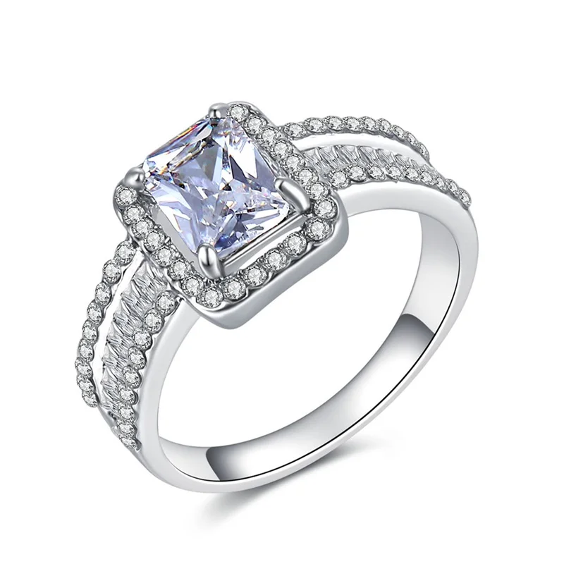 Модные серебряные кольца FNIO для женщин роскошные дизайнерские квадратные