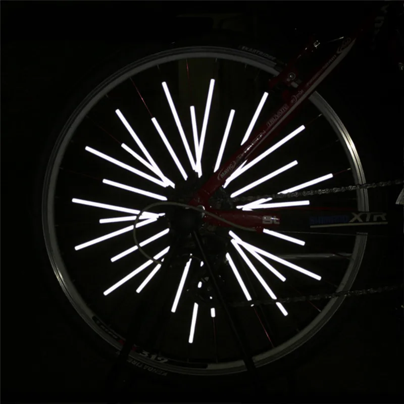Bicycle Night Wheels Sticker Reflective Stickers Mountain Bike Fluorescent Spokes Personality Strip |