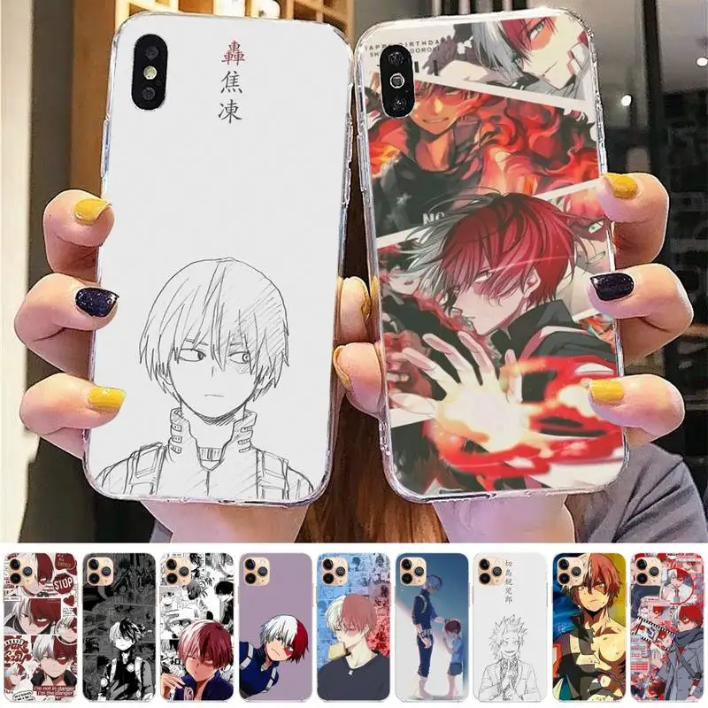 

Shoto Todoroki Outline BNHA Anime Phone Case for iphone 13 8 7 6 6S Plus X 5S SE 2020 XR 11 12 pro XS MAX