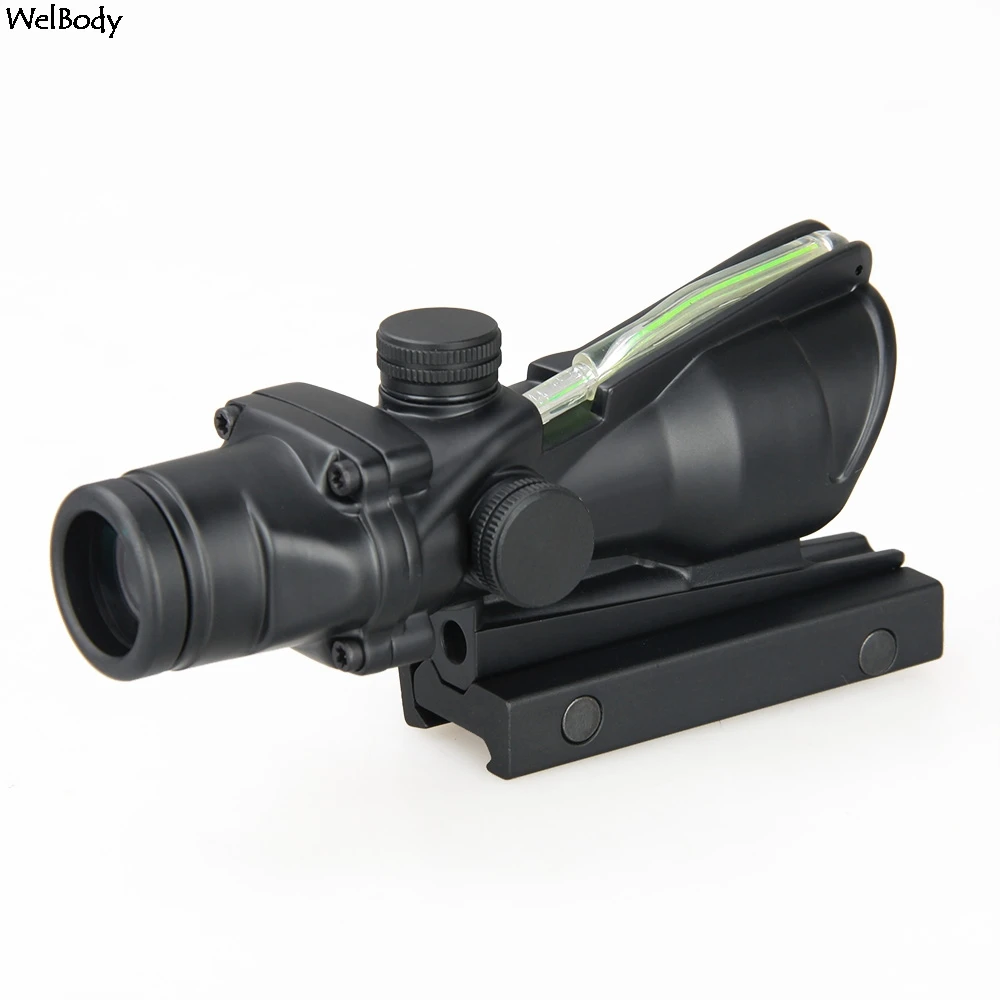 ACOG 4X32 оптика из настоящего Волокна Красная точка с подсветкой шеврон стекло