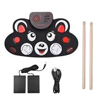 electronic drum pad silicon digital percussion drum instrument 9 songs 10 rhythms 3 5mm microphone input with foot pedals sticks