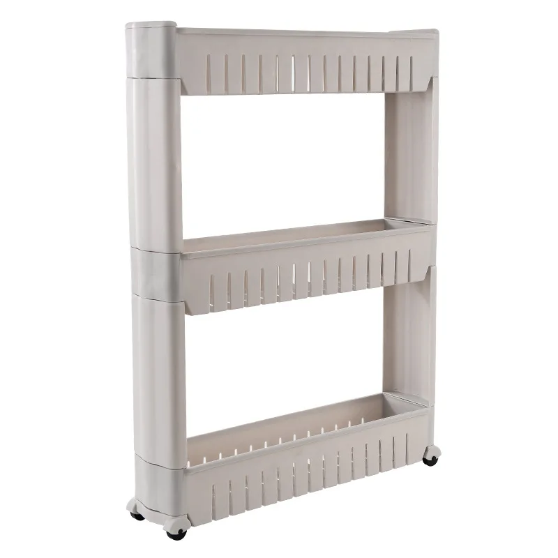 

Refrigerator Interspace storage rack Gap shelf pulley mobile kitchen toilet gap rack bathroom storage rack fridge side seam rack