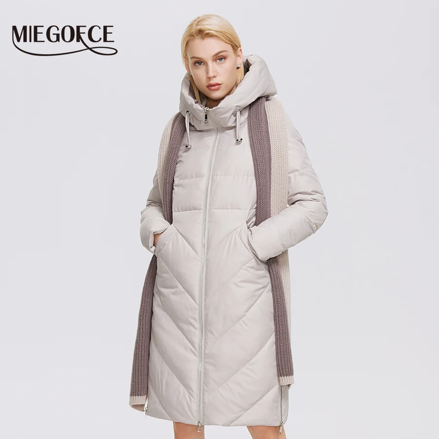 MIEGOFCE 2021 новая коллекция зимняя женская куртка длинная модная женское пальто