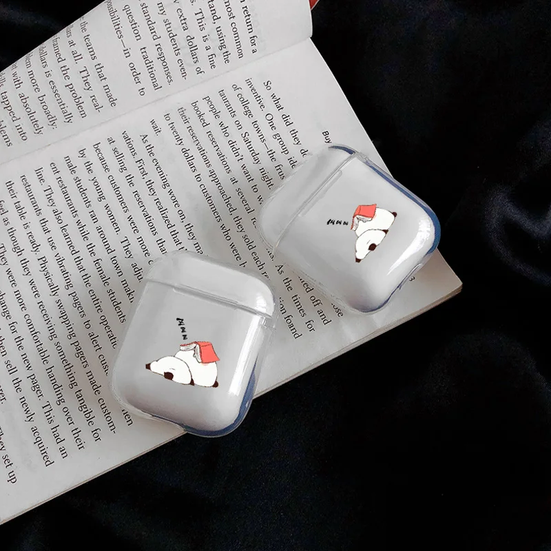 Мягкая одежда с принтом милой Air стручки чехол для Apple Airpods Чехол класса люкс