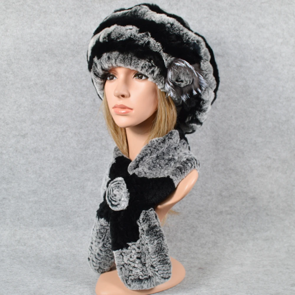 Женские зимние уличные штаны из эластичного трикотажного Настоящий мех кролика