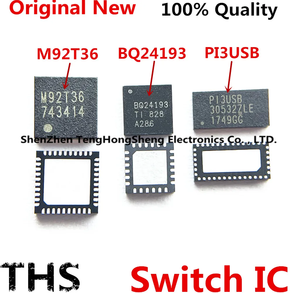 (5PCS) 100% NEW M92T36 PI3USB BQ24193 Battery Management Charging IC Chips For Nintendo Switch Console Display HDMI-Compatible