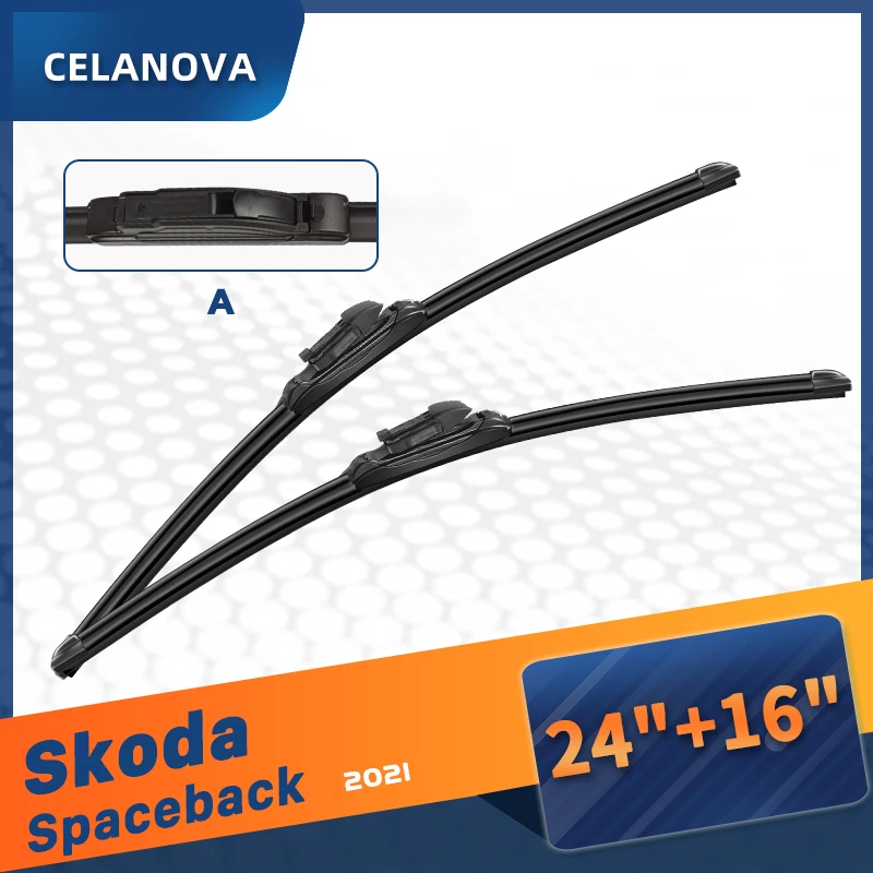 

CELANOVA Windshield Wiper Blade For Skoda Spaceback 2021 24"+16" Frameless Windscreen Rubber wipers