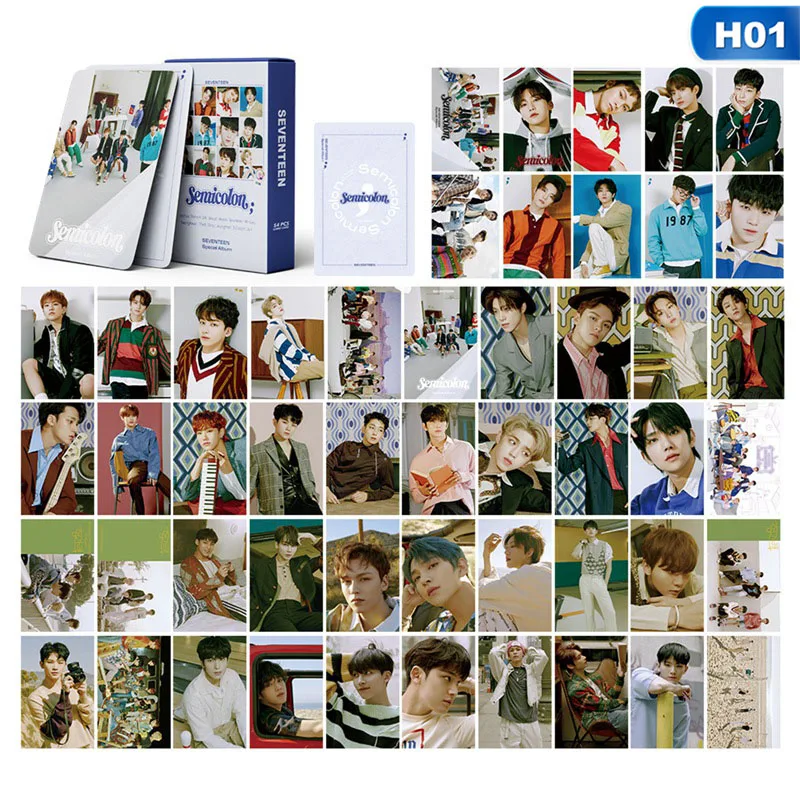 

54Pcs/Box Kpop SEVENTEEN Lomo Card Photocard Self Made Cards For Fans Collection Stationery