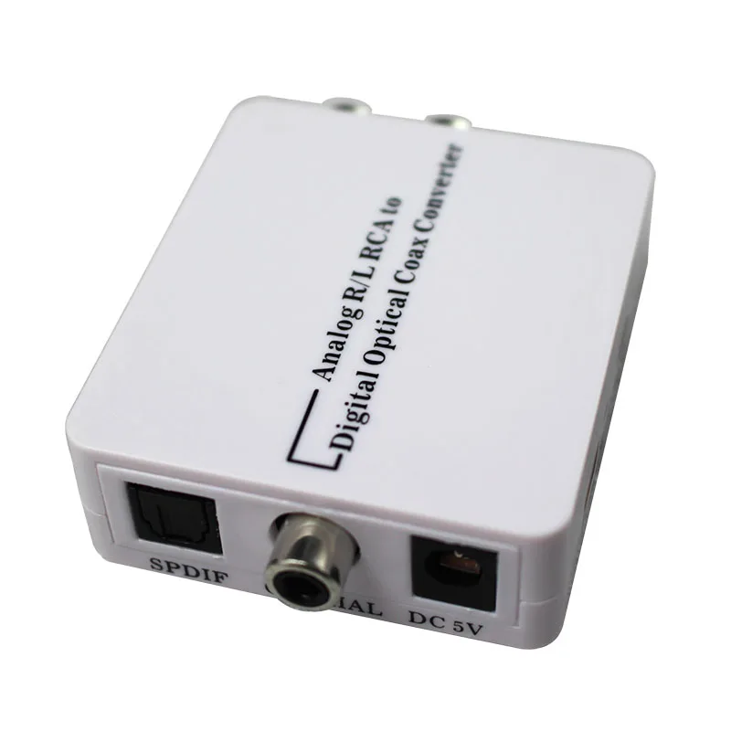 Аналогово Цифровой оптический коаксиальный Toslink сигнал RCA L/R аудио адаптер