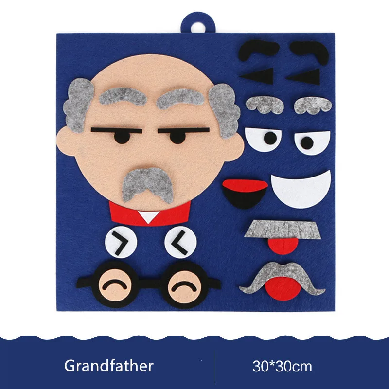 1 Set Random Color 30 см* 30 см игрушки для самостоятельной сборки, головоломка для изменения эмоций, игрушки для творчества с выражением лица, Обучающие Развивающие игрушки для детей, Забавный набор - Цвет: 1 Set Random Color