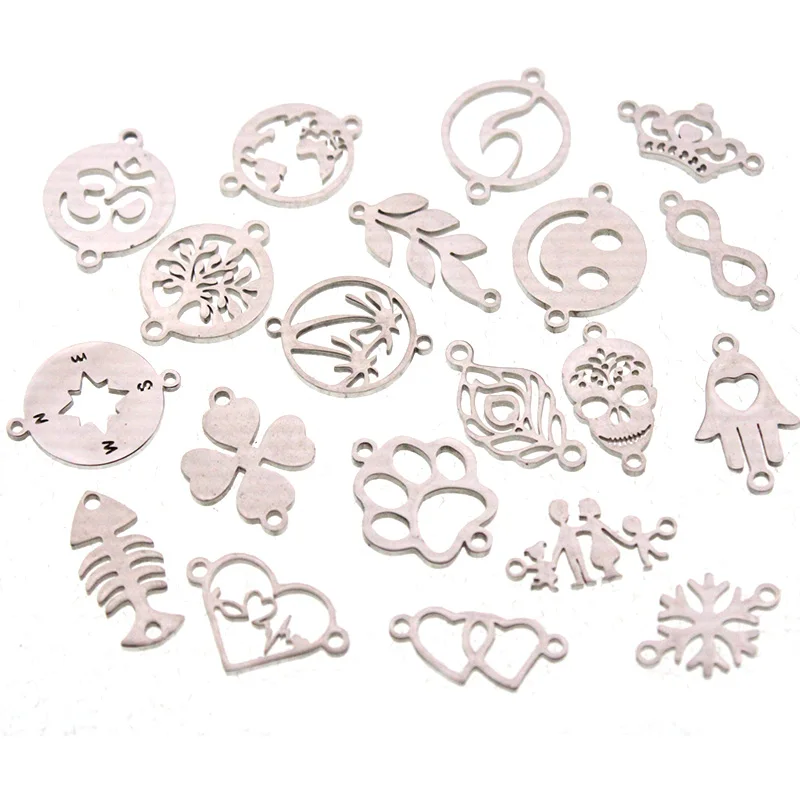 

5pcs Stainless Steel Tree of Life Charms Fits Bracelet Connector Charm Bracelet Necklace for DIY Anklet Earring Jewelry Making