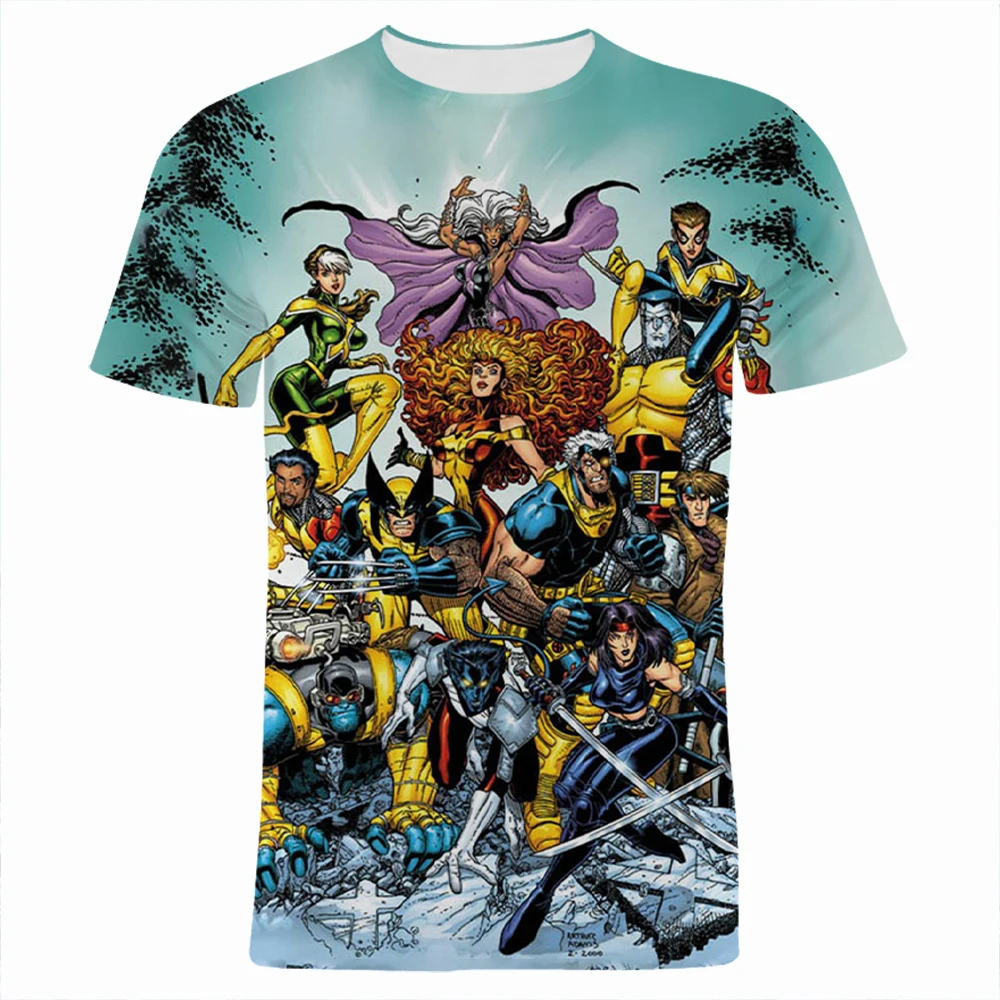 

Summer T Shirt For Boy Girl Kids Marvel 3D Print X-Men Cartoon Anime Clothes Women Harajuku Vintage Men's T-shirts