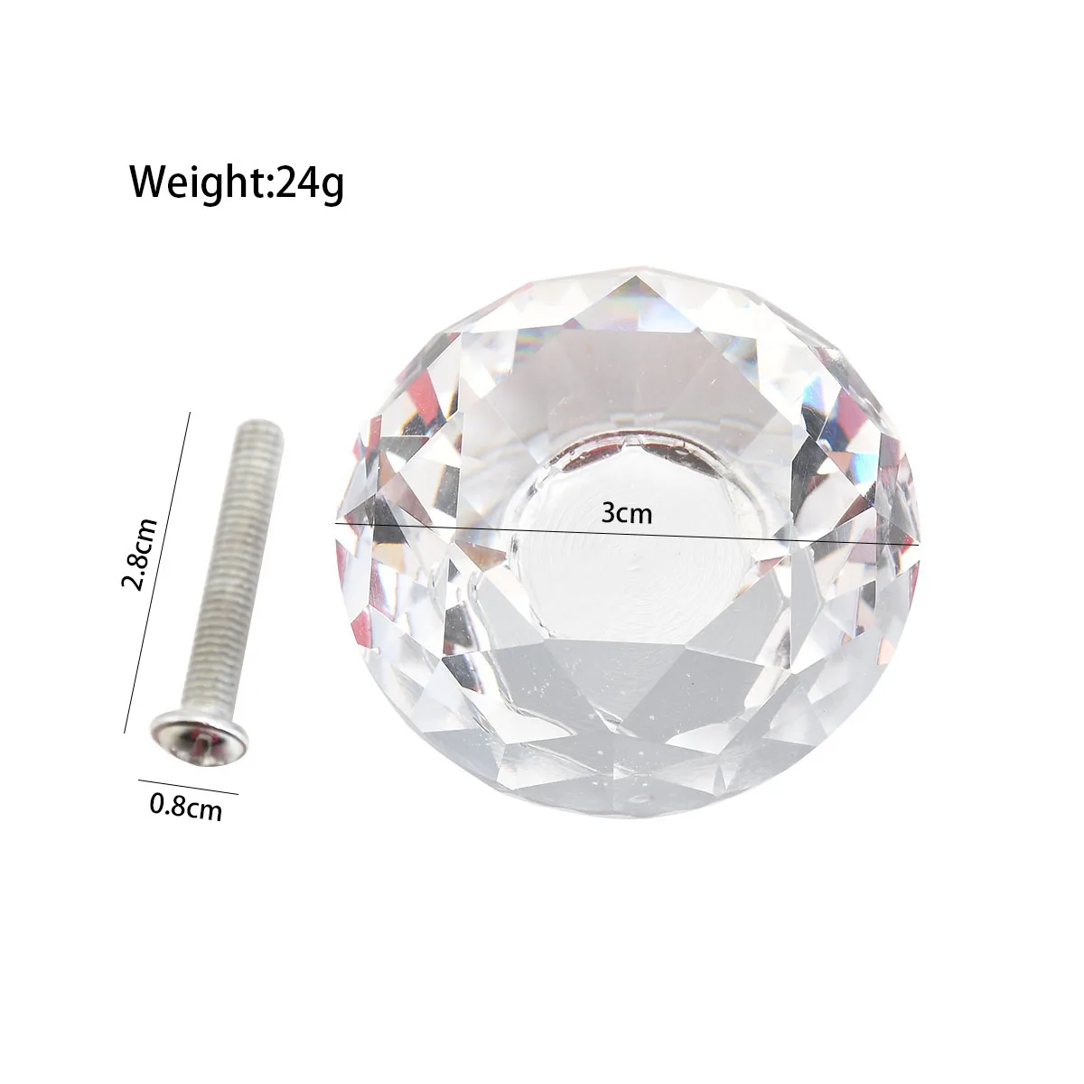 

Cabinet 10/5Pcs Handles Transparent Diamond Furniture Door Knobs Crystal Handle Furniture Handle Knobs Drawer 40MM Knobs Drawer