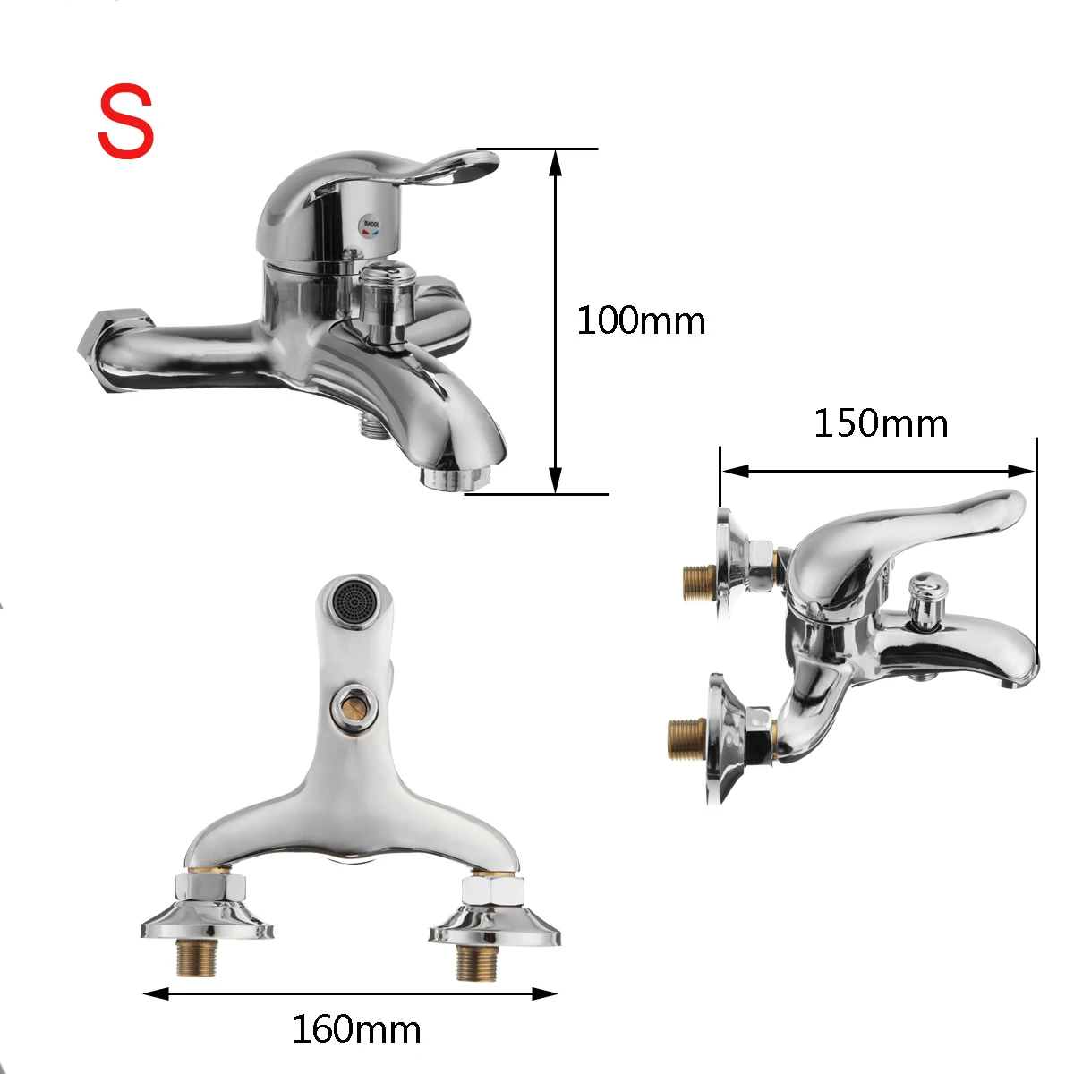 

Xueqin Chrome Polished Wall Mounted Faucet Bath Tub Valve Shower Faucets Mixer Tap Bathroom Single Handle Cold And Hot Water