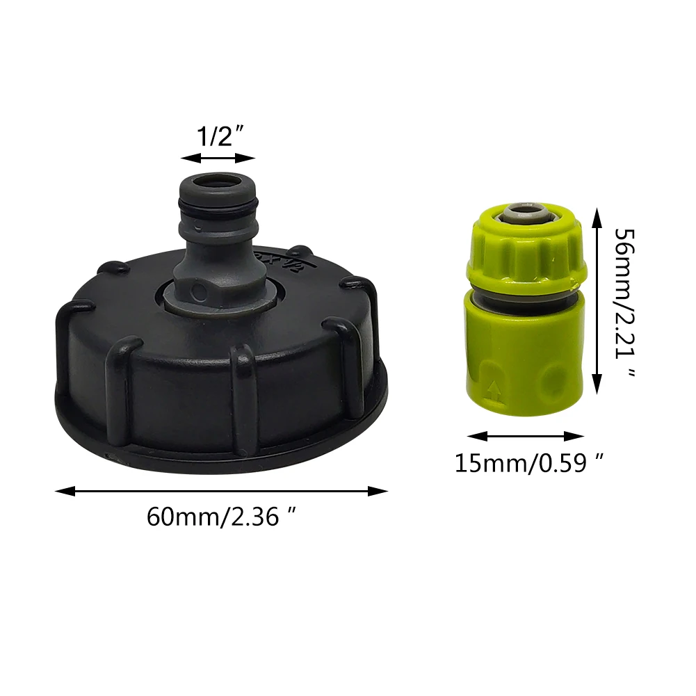 

IBC Tank Tap Adapter Garden Hose Connector Plastic Water Hose Pipe Adapter Replacement Valve Fitting Parts Garden Accessories