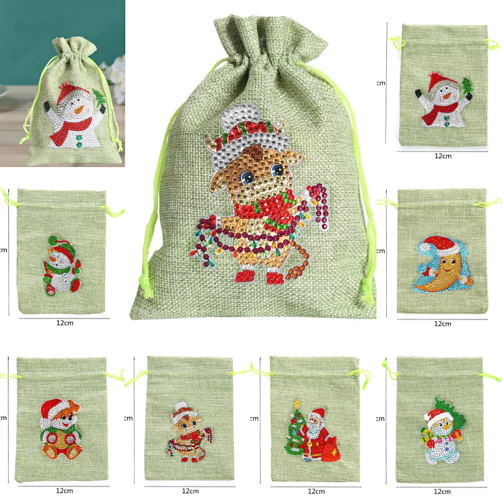 

Canvas Packaging Bag, Gift Candy Packaging for Christmas EveDiamond Painting, Jute Bag