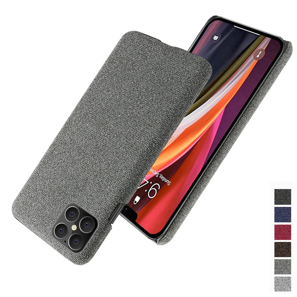 

Luxury Febric Antiskid Cover On The For iPhone 12 Pro Max Funda Cloth Texture Fit Phone Case For Apple iPhone 12 Mini 12Pro Capa