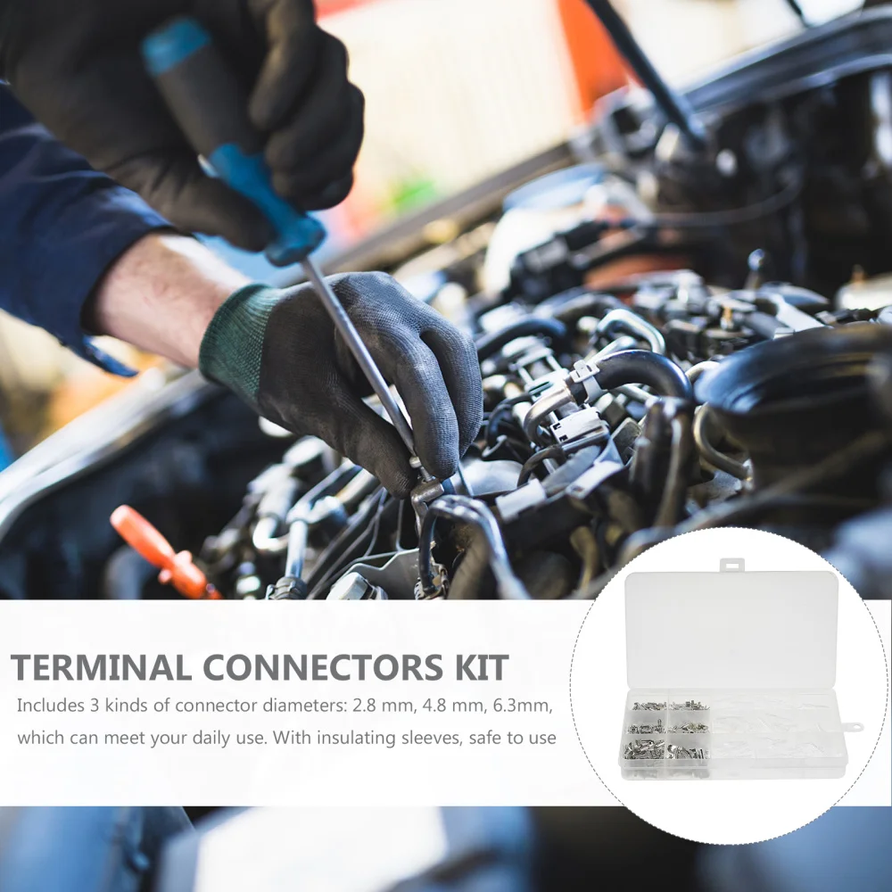 

270pcs Female and Male Spade Crimp Terminal Connectors with Insulating Sleeve