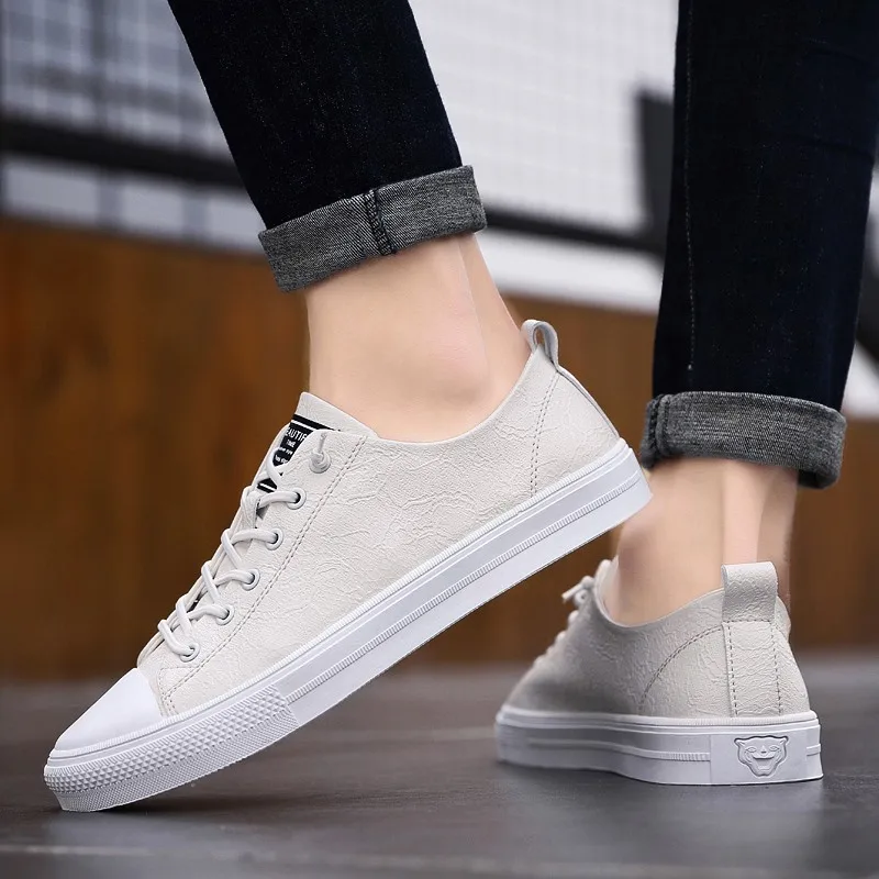 Кроссовки мужские из натуральной кожи модная дышащая Уличная Повседневная обувь