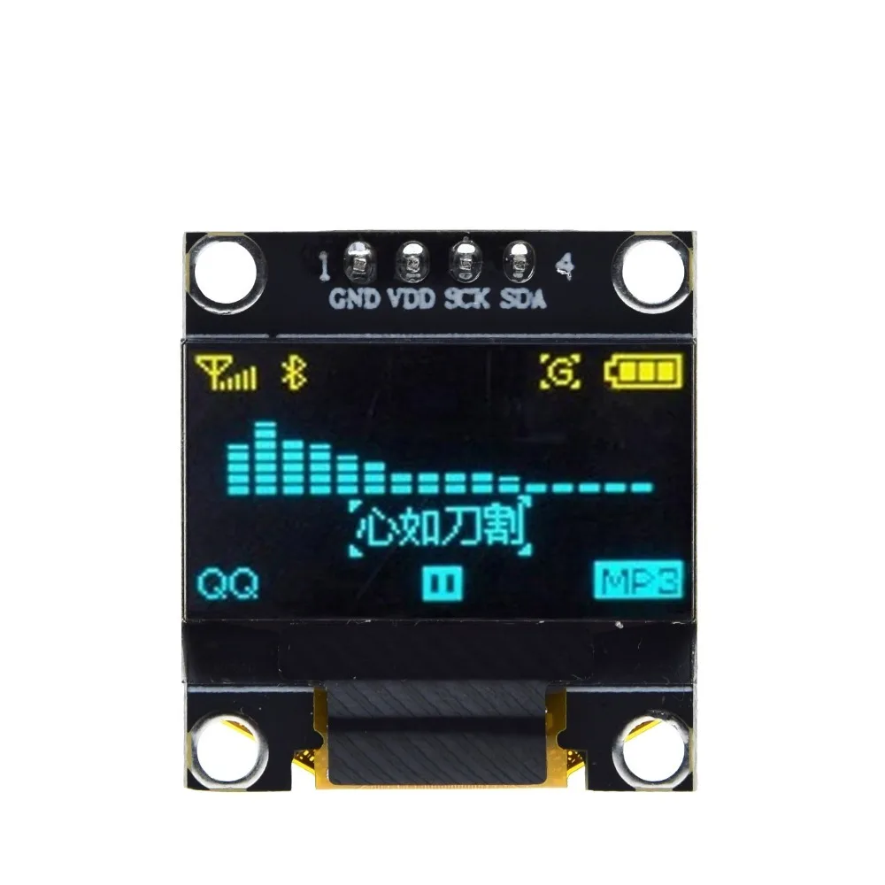 TZT 0.96 inch IIC Serial White OLED Display Module 128X64 I2C SSD1306 12864 LCD Screen Board GND VCC SCL SDA 0.96" for Arduino