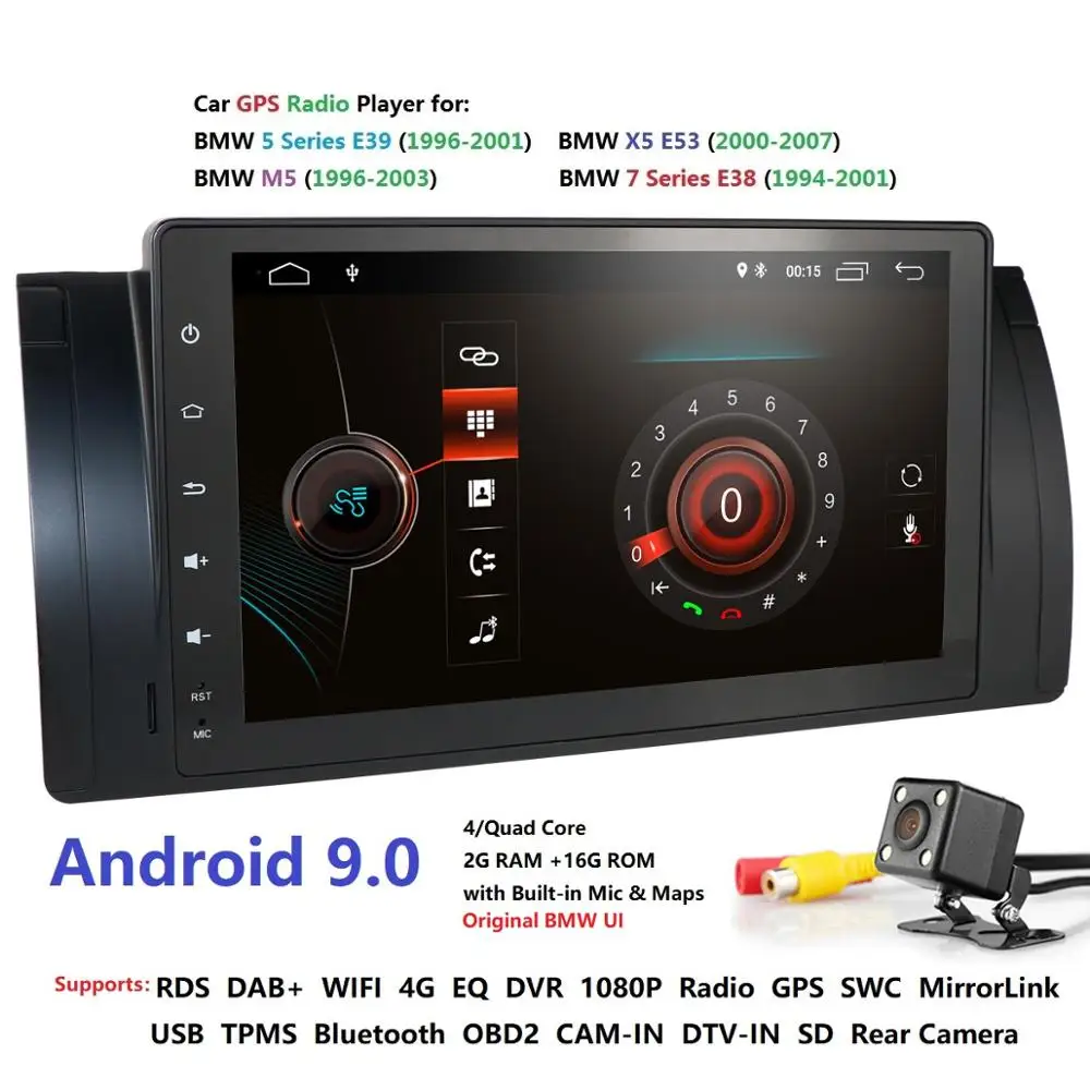 Автомобильная Мультимедийная система Android 9 0 1 Din Nav для BMW 5 серии/X5 E53 E39 GPS радио FM