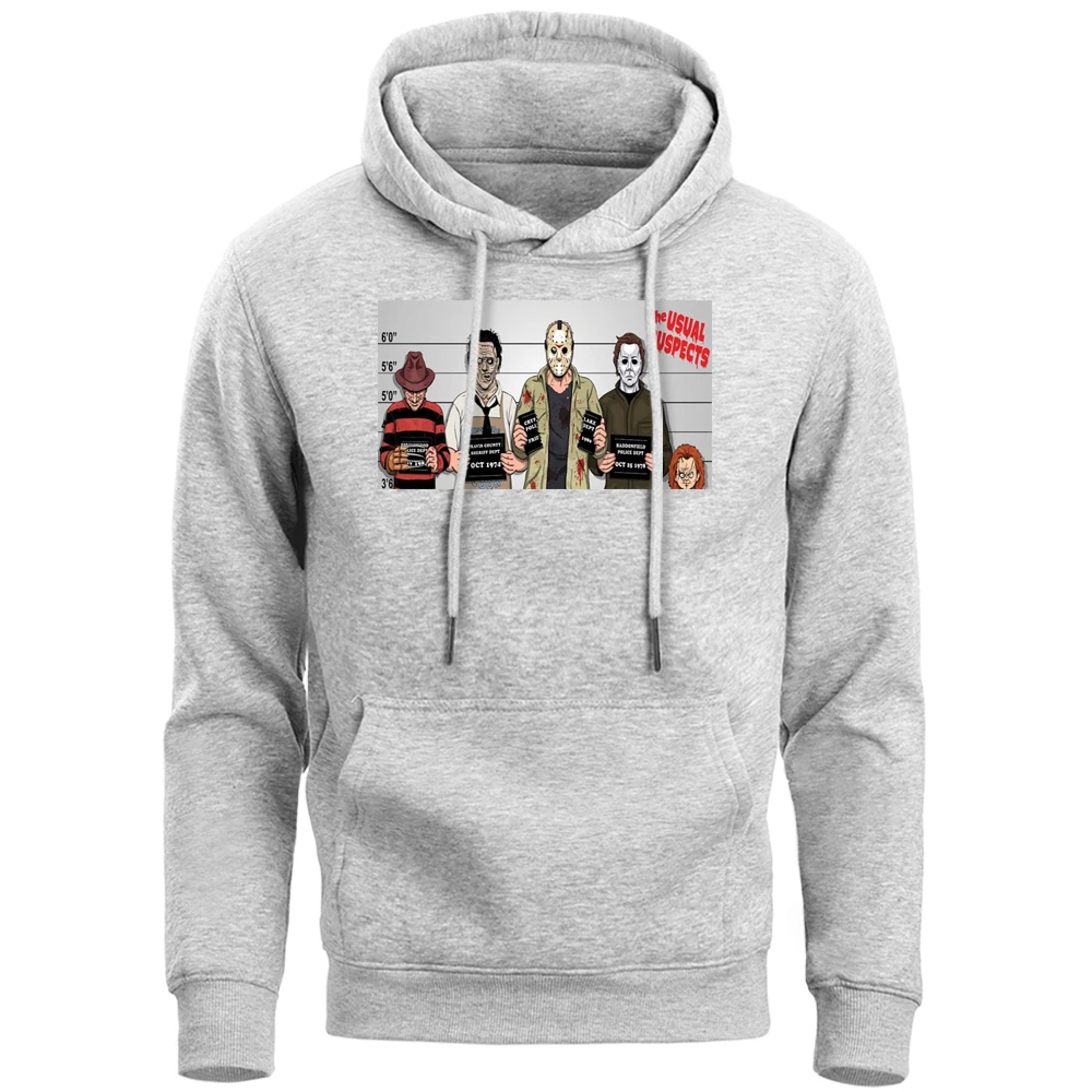 Мужской ужас худи толстовка с круглым вырезом зимняя Флисовая теплая белая