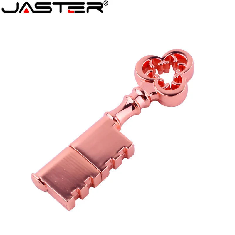 Металлический USB флеш-накопитель JASTER из розового золота, USB флешка, настоящая Золотая флешка, 4 ГБ, 8 ГБ, 16 ГБ, 32 ГБ, 64 ГБ, флешка, карта памяти
