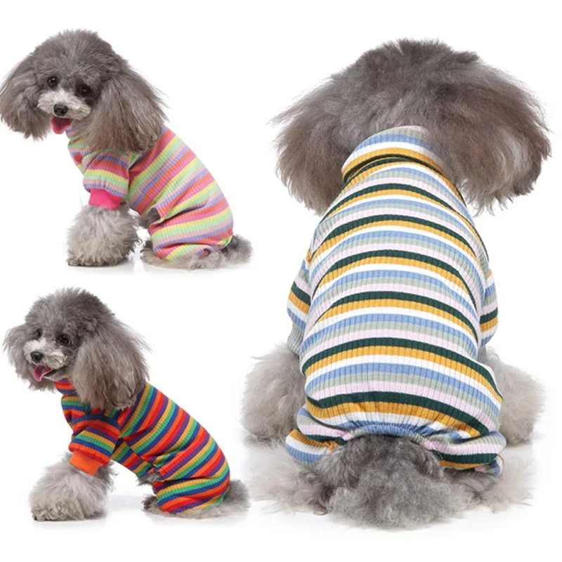 

Полосатая Пижама для собак, одежда для домашних животных, комбинезон для маленьких собак и кошек, комбинезон для щенка, для собак, пижама для...