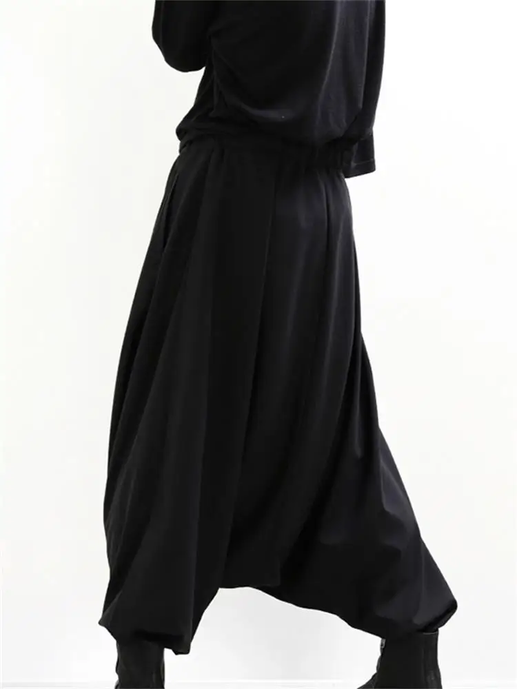 Men's casual pants wide-leg trousers harem loose low-grade suspending crotch | Мужская одежда