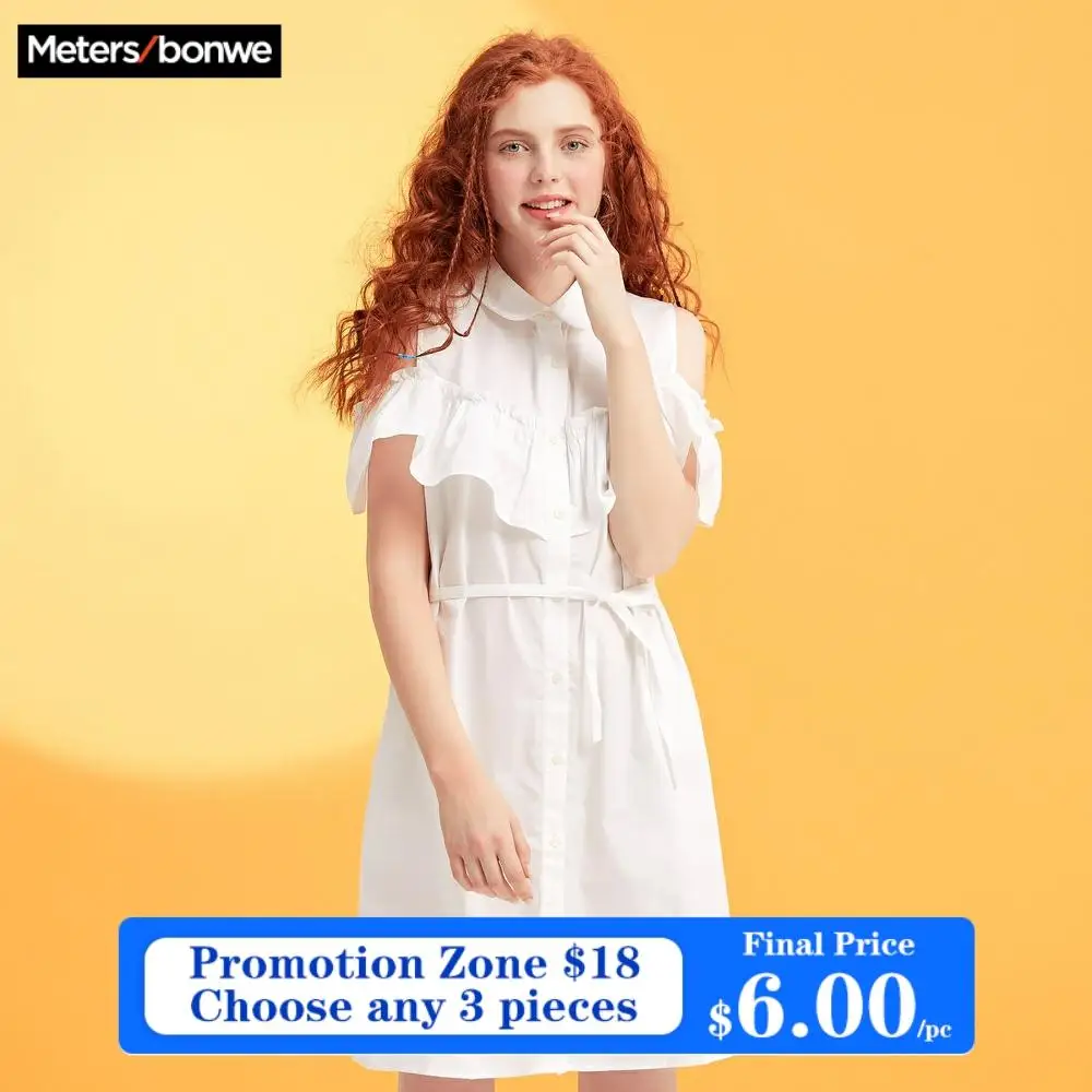 Женское платье с воланом Metersbonwe повседневное летнее для женщин 2020|Женские платья|