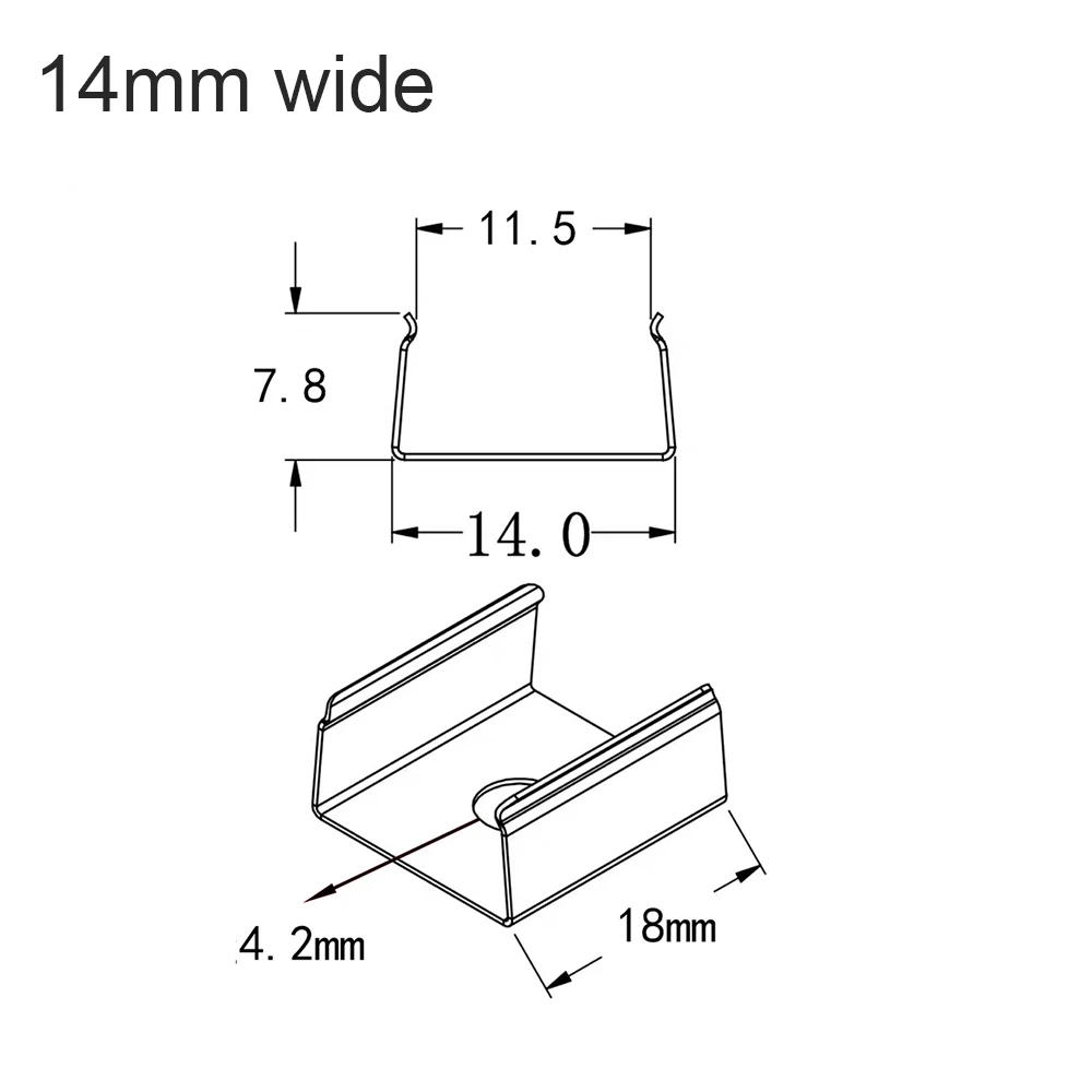 100 шт. металлических зажимов для крепления жесткого профиля светодиодной