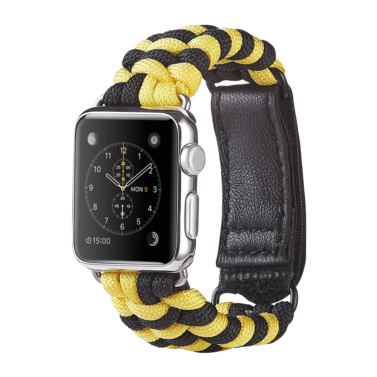 Плетеный нейлоновый ремешок на липучке для зонта Apple Watch SE 6 5 44 мм 40 Спортивная