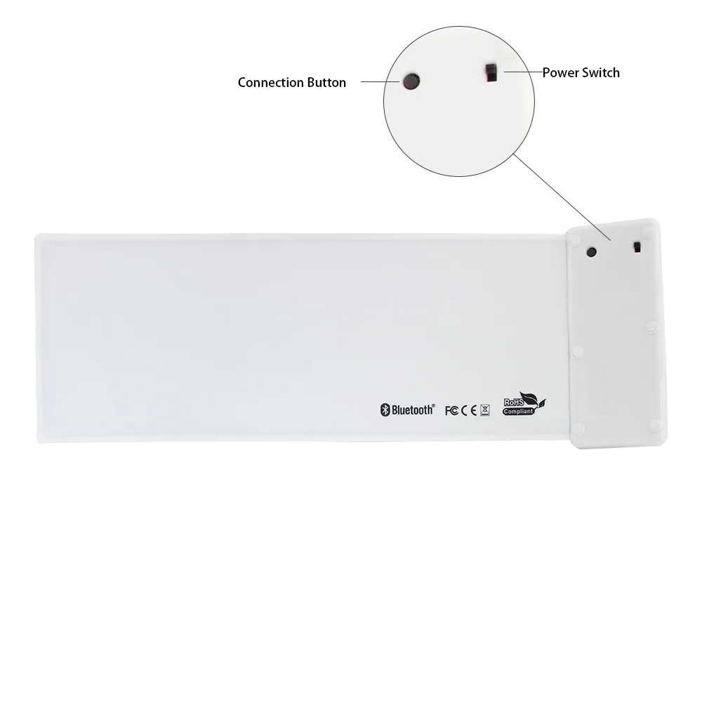 Bluetooth беспроводная Складная Водонепроницаемая мини клавиатура из силикагеля