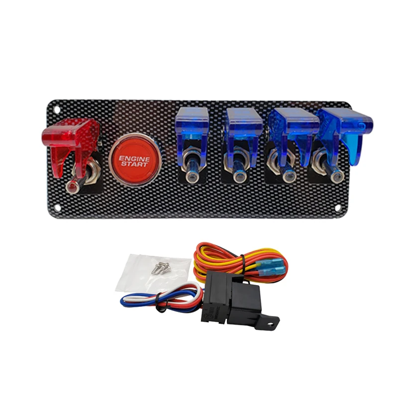 

12V Светодиодный переключатель зажигания Панель для запуска двигателя гоночного автомобиля кнопочный светодиодный переключатель