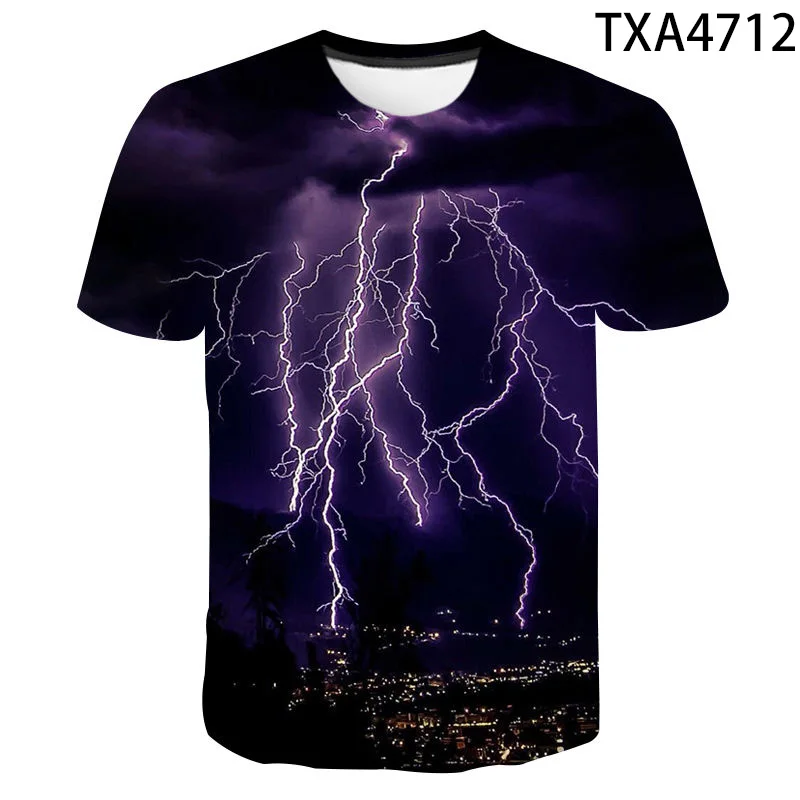 

Lightning 3D Full Print Tshirt Men's Brand Clothing Men Plus Fitness Clothing Tee Boy Girl Casual O-Neck Tops Men Women Cool Tee