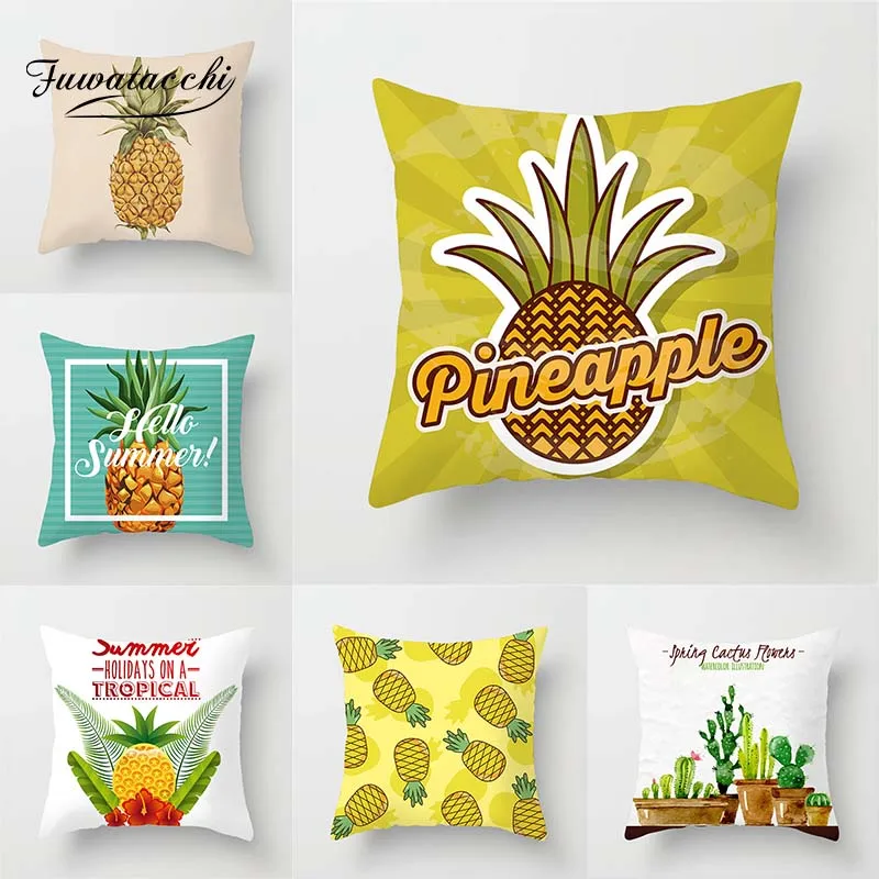

Fuwatacchi Simple Fruit Cushion Cover Cartoon Pineapple Pillow Case Sofa Wedding Chair Home Car Decoration Pillowcase
