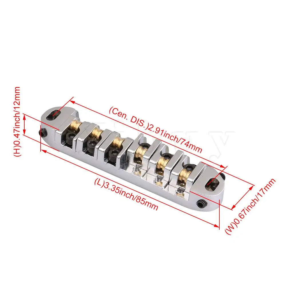 

Yibuy Electric Guitar with Rollers Bridge Chrome